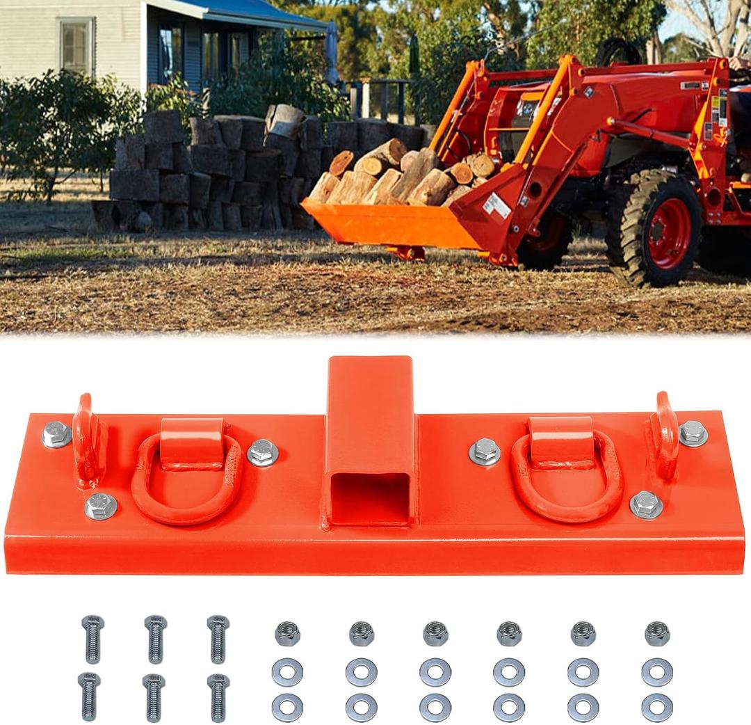 JY PERFORMANCE Tractor Grab Hooks Compact Tractor Bucket Hooks Bolt On Compatible with Kubota Tractor, Orange