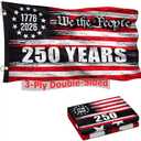 250 Anniversary USA Flag, 3x5 Ft Double-Sided, We The People 1776-2026 USA 250 Years of Freedom Flag, Patriotic Yard & House Banner for 4th of July