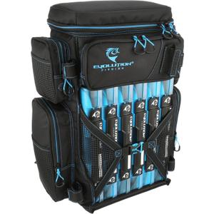 Evolution Fishing Drift Series Tackle Backpack, Outdoor Rucksack w/ 6 Fishing Tackle Trays, Heavy Duty, 3700