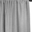 SUN+BLK Bradley Total Blackout Curtain Textured Thermal Insulated 1 Panel with Rod Pocket, Grey 52x63 inch