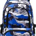 BLUEFAIRY Kids Backpack for Boys Elementary Book Bags Primary Middle School Bookbags for Childs Water Resistant Back to School Gifts Son Mochila Escolares para Nios Aged 8-10 17 Inch Camo Blue