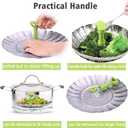 Consevisen Vegetable Steamer Basket for Cooking Food, Stainless Steel Veggie Steam Basket for Pot, Folding Expandable Steaming Insert with Extendable Handle Fits Various Size Pot, 5.1" to 9"