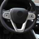 ABS Car Interior Steering Wheel Frame Cover Trim Sticker for BMW 3, 5, 7, 6 Series GT X3 X5 X7 G01 G05 G07 G20 G30 G11 Luxury 2019-2020 (Chrome, Style A)