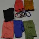 GiLi 6 Pack Wide Headbands for Women Non Slip Soft Elastic Hair Bands Yoga Running Sports Workout Gym Head Wraps, Knotted Cotton Cloth African Turbans Bandana (with 6 Pcs Hair Ties) (6 Color (Black+Brown+Red+Green+Blue+Pink))