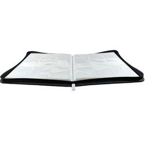 9 Pocket Trading Card Zip Binder Album - 360 Side Loading Pockets - Premium 20 White Pages