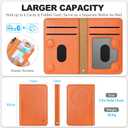 TUCCH for Magsafe Wallet with 6 Card Holders, RFID Blocking [Clear ID Window] PU Leather Men Women Folio Magnetic Phone Wallet for iPhone 17/16/15/14/13/12/Plus/Air/Pro/Pro Max Series, Orange