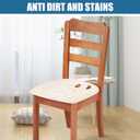 Smiry Velvet Seat Covers for Dining Room Chair Set of 2, Stretch Fit Removable Washable Chair Seat Cushion Protector Slipcovers with Ties, Cream
