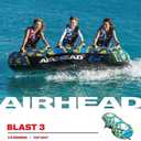 Airhead Blast, 3 Rider Towable Tube for Boating with Dual Tow Points