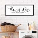 Surfapans Laundry Room Wall Decor The Best Days End In Dirtiest Clothes Sign 32"12" Funny Rustic Farmhouse above the Bathtub Large Modern Wood Framed Plaque Wall Art Hanging (Black)