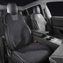 Ice Silk Car Seat Cover for Tesla Model Y 2020–2024 (5-Seat), Breathable Cooling Seat Cushion, Non-Slip Full Set, Washable Summer Seat Protector, Black