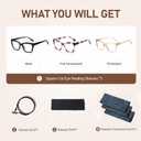 Oversized Reading Glasses Women Men Oprah Style Blue Light Blocking Computer Square Reader Spring Hinge Eyewear LK6085 (C1black+c4pink Tortoise+c5champagne)