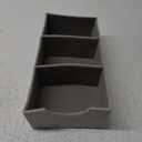 Household Essentials Grey 727-1 Deep 3 Section Drawer Organizer Box for Storage | 12 in x 6.13 in x 3.13 (Silver)