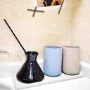 Ceramic Tray, White, Large Rectangle Bathroom Kitchen Tray for Jewelry, Towel, Candles, Soap - 10.23 x 3.54 x 1.18 inches