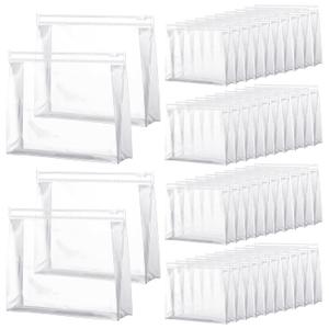 Xuniea 50 Pcs Mini Clear Makeup Bag Small Clear Zipper Pouch Travel Plastic Cosmetic Organizer Waterproof for Toiletries Swimsuit Bikini Bathing Suit (7.9'',Transparent)