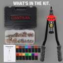 Rivet Nut Tool, GIANTISAN 16-inch Rivnut Tool Kit with 15 SAE & Metric Mandrels, 236pcs Rivnut Assortment Kit and Rugged Carrying Case