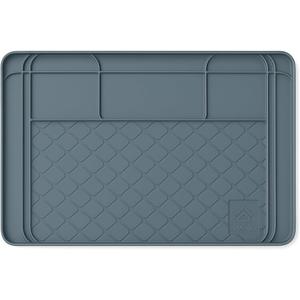 Waterproof Under Sink Mat for Kitchen, 34" x 22" (Customizable to Smaller Sizes), Silicone Drip Tray for Kitchen and Bathroom Cabinets, Holds up to 3.3 Gallons of Liquid - Grey