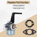 696065 697422 Carburetor Compatible with B & S 110402 110412 215369 5HP 5.5HP 6HP 6.5HP 7HP Tiller Engine Carb with Mounting Gaskets Kit and 491588S Flat Air Filter Cartridge