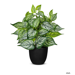 14.5" Artificial Plants Indoor Home Decor, Fake Potted Silk Plants for Shelves Living Room Decorative, Small Artificial Office Desk Plant in Pots, Faux Potted Greenery Tropical House Plant