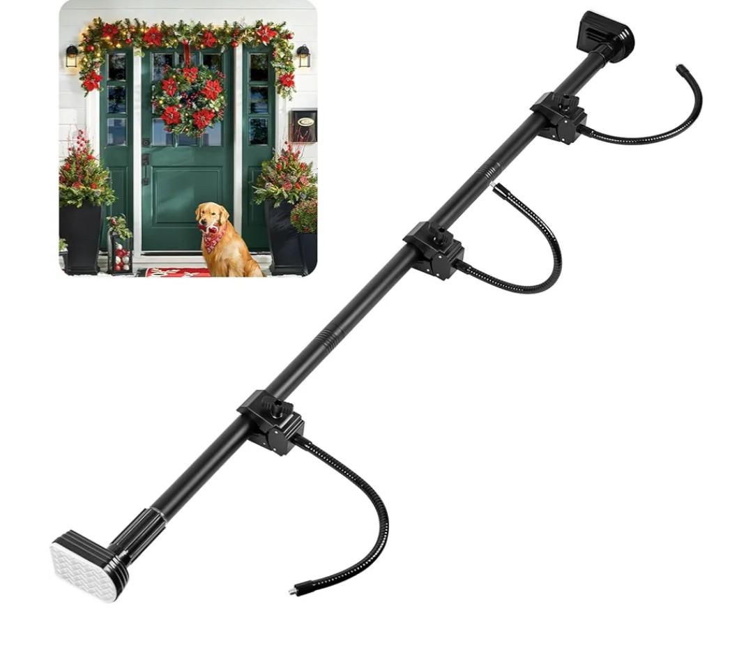 Garland Hanger for Front Door Frame, Adjustable Fits 18"80" Doors（Large），HeavyDuty Christmas Halloween Decoration Holder for Wreaths, Lights & More | No Screws, Drilling, GlueDamageFree