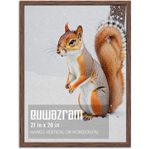 Rustic Walnut 21x28 Frame - Single Frame, 21 x 28 Poster Frame for Artwork, Puzzles, Photos and Movie Posters Picture Frames