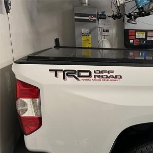 GOLD HOOK Offroad Bedside Decals for Tacoma and Tundra, Replacement Stickers, 2 Pack with Squeegee (Black/Red)