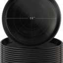 Eccliy 12 Pcs Plastic Plant Saucers Round Plant Tray Large Flower Pot Heavy Duty Planter Water Trays Thick Planter Drip Saucers for Indoors and Outdoors(16 Inch,Black)
