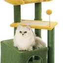 Made4Pets Cat Tree, Small Cat Tower for Indoors Cats, Cute Wood Kitty Condo with Scratching Post and Pad, 29" Multi-Level Modern Activity Climbing Furniture for Small and Medium Cats, Green