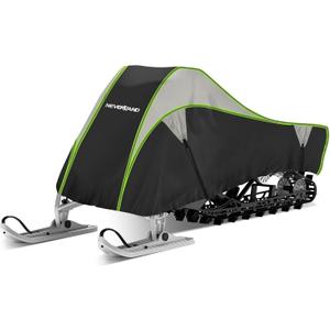 NEVERLAND Snowmobile Cover, Waterproof, Black with Reflective Strips, 130" Length, Fade Resistant All Weather Protection, Compatible with Polaris Ski Doo and Yamaha