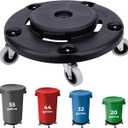Commercial Products Trash Can Dolly with 4 Wheels - Adjustable 20, 32, 44 and 55 Gallons Brute Containers - 500lbs Load Capacity Heavy Duty Wheels for Barrel Dolly - 18 Inches