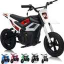 24V Electric Dirt Bike for Kids, 350w Electric Motorcycle for Kids - Up to 13.67Mile/h Long-Range, Ride on Motorcycle with Rear Wheel Suspension, 12 Miles Range, Twist Grip Throttle, Rubber Tire