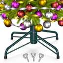 Folding Christmas Tree Stand - Metal Base for 4-8ft Artificial Trees, Fits Under 1.37 inch Pole