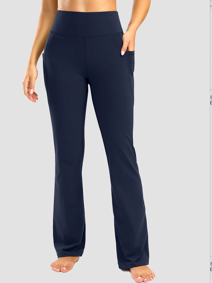 Gradual High Waist Flare Leggings, Size L, Navy