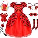 Ladybug Costume Lady Bug Costumes for Girls Halloween Costumes for Kids Toddler Costume Ladybug Dress Ladybird Dress Up (3-4 Years)