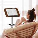 Snughome Floor Book Stand with Removable Tray, Wood Standing Book Stand for Reading, Height Adjustment 21"-51", Music Stand Cookbook Stand Textbook Stand Laptop Stand Book Holder for Display