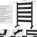 Freestanding Towel Warmer 5-Bar Heated Towel Rack with Timer & Adjustable Temperature, Automatic Shut-Off,Space Aluminum,Fast Heating in About 10 Minutes for Bathroom & Spa,Matte Black