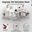 Liuoud Corner Shower Caddy 5 Pack, Rustproof Stainless Steel Shower Organizer with Soap Rack Toothbrush Holder, Large Capacity Adhesive No Drilling Bathroom Kitchen&Home Decor Set, Silver