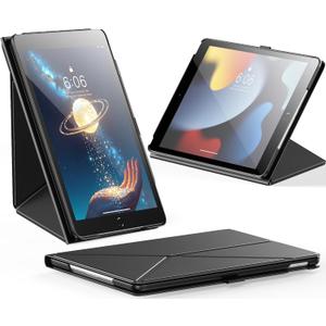 INFILAND Case for iPad 10.2 Inch 9th/8th/7th Generation, Slim Foldable Book-Style Cover with Horizontal and Vertical Stand, Protective Case for iPad 10.2 (2021/2020/2019) (Black)