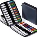 MEEDEN Pencil Marker Organizer Case: Premium PU Leather Zipper Pouch Lined with Silky Velvet - Large Capacity Pen Bag Supplies for Men & Artists  Slate Gray