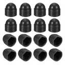 uxcell 50pcs Hex Nut Cover, M4 Black Plastic Dome Nut Protection Cap Hex Bolt Nut Covers for Hexagon Screws, Bolts