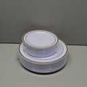 Gold Plastic Plates, MCIRCO 100 Pieces Disposable Party Plates for Weddings, Premium Gold Rim Plates, Include 50 10.25 Inch Dinner Plates and 50 7.5 Inch Dessert Appetizer Plates