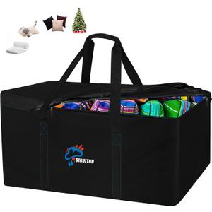 SIRUITON 69L x 29.5W x 21.6H Outdoor Cushion Storage Bag, Patio Furniture Cushion Storage Bag, Heavy Duty 600D Oxford Garden Cushion Storage Covers, 9FT Waterproof Christmas Tree Storage Bags  (Black)