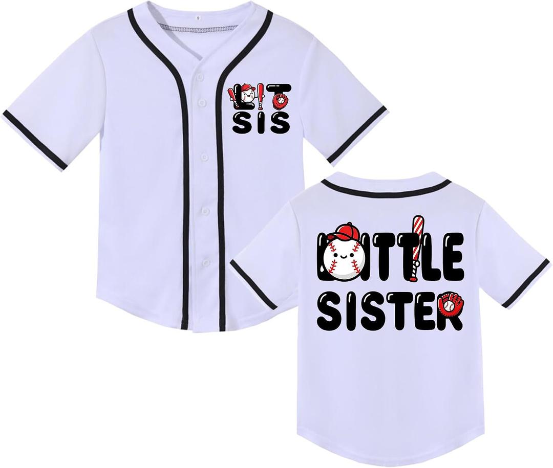 Big Brother Little Brother Matching T-Shirt Toddler Baseball Jersey Promoted to Big Bro Tee Baby Boy Clothes, 8