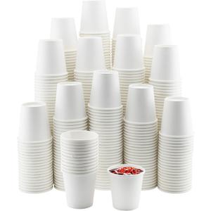 NYHI 500 Pack 6 oz White Small Disposable Paper Coffee Cups Hot Cold Beverage Drinking Cup for Water Juice Espresso Tea Ideal for Water Coolers Party