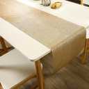 Fave Gold Table Runners 60 Inches Heat Resistant Table Runner Line Shaped Short Table Runner Washable Table Mats for Wedding Party Banquet Event Dining Decoration (Line )