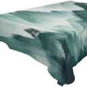 Msyxl Smoky Green Mountains Fabric Rectangle Tablecloth - Waterproof and Wrinkle-Resistant Table Cloth 60x40 Inch Table Cover for Indoor & Outdoor Dining