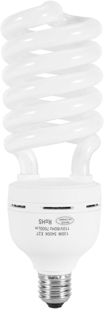 Skytex 1pcs 135W Light Bulb, 5400K Color Temperature CFL Photography Lighting, Daylight Spiral Softbox Lighting Kit Bulb in E27 Socket for Photo, Video and Studio Lights