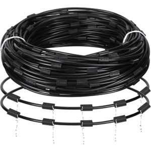 Nezyo 1/4" Irrigation Drip Line Tubing Irrigation Hydroponics Drip Line Tubing Irrigation Drip Line Hose, 4mm ID, 11.8 Inches Emitter Spacing, Drip Irrigation Kit, 200 Ft, Black
