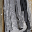 Pamapic 7 PCS Outdoor Dining Set, Spacious HDPE Outdoor Table and Chairs, Wood Grain Patio Furniture Sets with Elegant Armrest, All-Weather Patio Dining Table with Umbrella Hole, Black (7-Piece Rectangular (Seats 6))