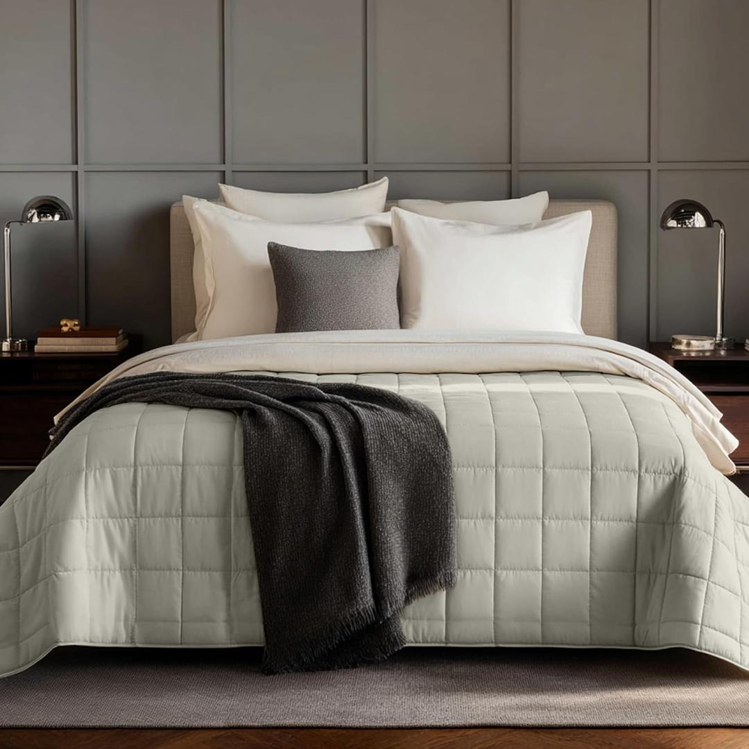 HomeSmart Weighted Blanket King Size 50lbs, The Heaviest Weighted Blanket, Fits Standard and California King Beds, Misty Grey, 88x104