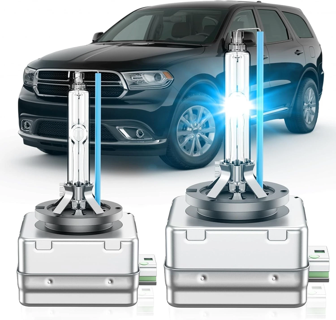 TLEVELCL Fit for Dodge 2014-2020 Durango RT SRT GT SXT Sport D3S HID Xenon Headlight Bulbs, Upgraded High Low Beam 35W Bi-Xenon Light Bulb Replace, 8000K White Blue, Plug and Play, Pack of 2
